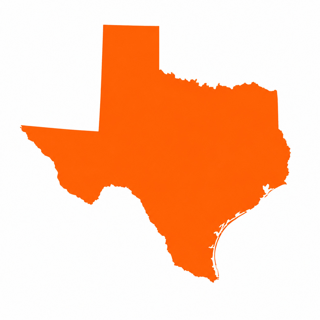 Orange Texas state silhouette — Bell County service area